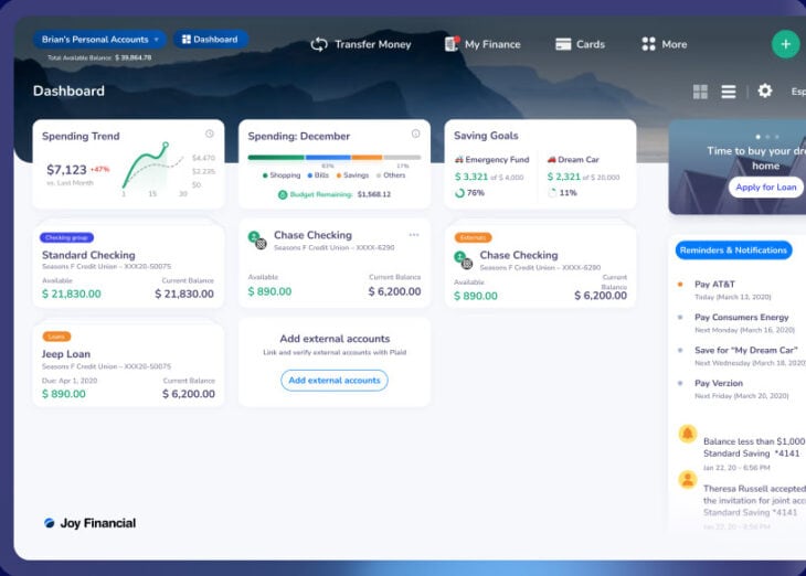 Bankjoy dashboard
