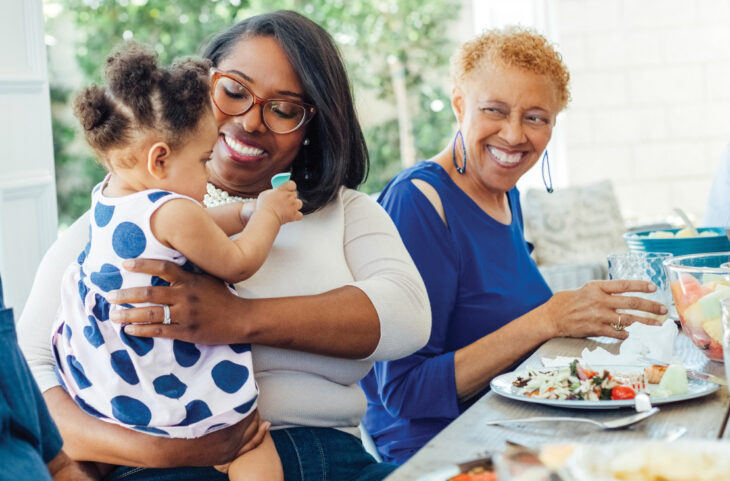 family having brunch